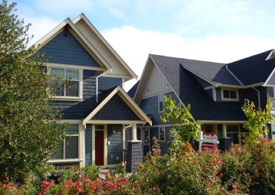 Craftsman-style houses with gables