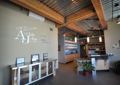 Reception area under a timber ceiling